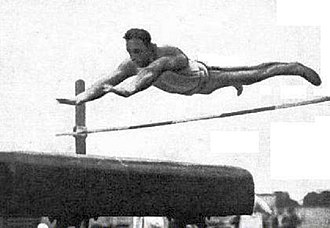 Albert Seguin, gold medalist in the sidehorse vault Albert Seguin, champion olympique du saut de cheval en longueur a Paris, en 1924.jpg