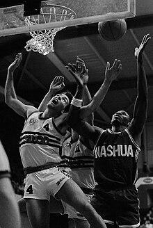 Mike Reddick (to the right of Aleksandar Dordevic) won MVP in 1988 Aleksander Dordevic and Mike Reddick 1988, cropped.jpg