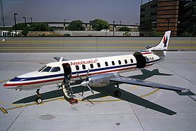 Un Fairchild Metroliner III d'American Eagle, similaire à celui impliqué dans l'accident.