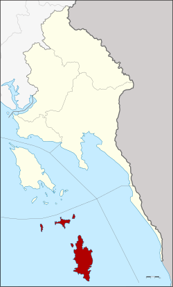 Localisation du district dans la province de Trat