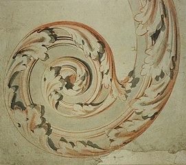 Volute avec motif de vrilles