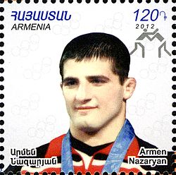 Armen Nazaryan vuonna 2012 julkaistussa armenialaisessa postimerkissä.