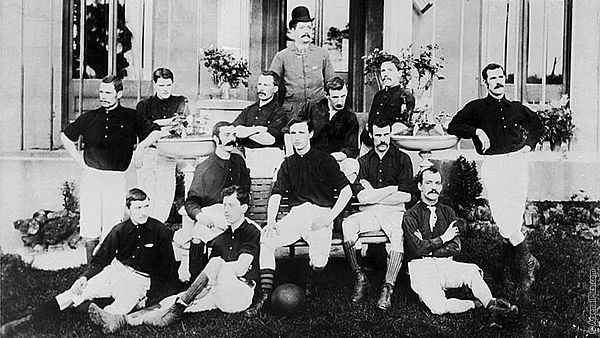 Royal Arsenal squad in 1888. Original captain David Danskin sits on the right of the bench.