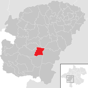 Lage der Gemeinde Attersee am Attersee im Bezirk Vöcklabruck (anklickbare Karte)