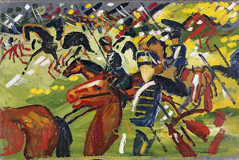 File:August Macke - Hussars on a Sortie (1913).jpg