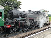 BR Standar Kelas 4 No 80078 Harmans Cross railway station Swanage Railway heritage railway Dorset.jpg