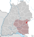 Lage der Stadt Ulm in Baden-Württemberg