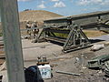 Capsil Roller Beam of the Medium Girder Bridge. Used as an extension to the construction frame to roll the bridge out over the gap. Kazer River, Mosul, Iraq, 2003.