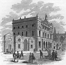 Bath Guildhall 1864, before the Technical School's extension was built Bath Guildhall piv.jpg