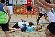 Deutsch: Beachhandball Europameisterschaften 2019 (Beach handball Euro); Tag 6: 7. Juli 2019 – Männerfinale, Dänemark-Norwegen 2:0 (25:18, 19:16) English: Beach handball Euro; Day 6: 7 July 2019 – Men's Final – Denmark-Norway 2:0 (25:18, 19:16)