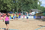 Deutsch: Beachhandball Europameisterschaften 2019 (Beach handball Euro); Tag 1: 2. Juli 2019 – Männer, Vorrunde Gruppe A, Deutschland-Norwegen 2:0 (22:14, 22:20) English: Beach handball Euro; Day 1: 2 July 2019 – Men Preliminary Round Group A – Germany-Norway 2:0 (22:14, 22:20)