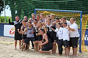 Deutsch: Beachhandball Europameisterschaften 2019 (Beach handball Euro); Tag 2: 3. Juli 2019 – Männer, Vorrunde Gruppe A, Türkei-Deutschland 0:2 (14:22, 16:20) English: Beach handball Euro; Day 2: 3 July 2019 – Men Preliminary Round Group A – Turkey-Germany 0:2 (14:22, 16:20)