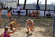 Deutsch: Beachhandball Europameisterschaften 2019 (Beach handball Euro); Tag 2: 3. Juli 2019 – Frauen, Vorrunde Gruppe D, Nordmazedonien-Ukraine 1:2 (15:26, 23:22, 6:8) English: Beach handball Euro; Day 2: 3 July 2019 – Women Preliminary Round Group D – North Macedonia-Ukraine 1:2 (15:26, 23:22, 6:8)