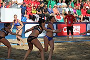 Deutsch: Beachhandball Europameisterschaften 2019 (Beach handball Euro); Tag 4: 5. Juli 2019 – Frauen, Viertelfinale, Spanien-Ungarn 1:2 (14:16, 26:16, 2:5) English: Beach handball Euro; Day 4: 5 July 2019 – Quarter Final Women – Spain-Hungary 1:2 (14:16, 26:16, 2:5)