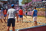 Deutsch: Beachhandball bei den Olympischen Jugendspielen 2018 in Buenos Aires; Tag 7, 13. Oktober 2018; Jungen, Halbfinale – Spanien-Kroatien 2:1 English: Beach handball at the 2018 Summer Youth Olympics in Buenos Aires at 13 October 2018 – Boys Semifinal – Spain-Croatia 2:1 Español: Handball de playa en los Juegos Olimpicos de la Juventud Buenos Aires 2018 en 13 de octubre de 2018 – Semifinales de chicos - España-Croacia 2:1