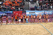 Deutsch: Beachhandball bei den Olympischen Jugendspielen 2018; Tag 5, 10. November 2018; Mädchen, Hauptrunde - Chinese Taipei (Taiwan)-Niederlande 1:2 English: Beach handball at the 2018 Summer Youth Olympics at 11 October 2018 – Girls Main Round – Chinese Taipei (Taiwan)-Netherlands 1:2