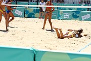 Deutsch: Beachvolleyball bei den Olympischen Jugendspielen 2018; Tag 9, 15. Oktober 2018; Mädchen, Viertelfinale: Puerto Rico-Russland 0–2 (12–21/10–21) English: Beach volleyball at the 2018 Summer Youth Olympics at 15 October 2018 – Girls Quarterfinals: Puerto Rico-Russia 0–2 (12–21/10–21)