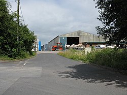 The former site of Bromyard railway station, now redeveloped as a light industrial estate Bromyard - industrial unit on old railway formation - geograph.org.uk - 892491.jpg