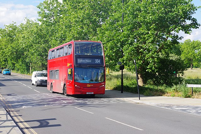 Bus route 304 in Manor Park, Newham (June 2022)