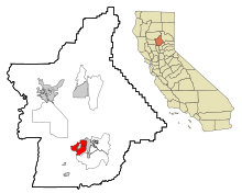 Butte County California Áreas incorporadas y no incorporadas Thermalito Highlights.svg