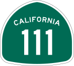 California State Route 111 road sign