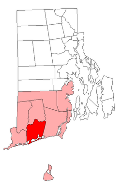 Location of Charlestown in Washington County, Rhode Island