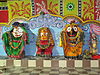 Images of Lord Jagannath, Balabhadra and Goddess Subhadra and Sudarshan on the Debasnana Purnima day in the Jagannath Temple, Puri