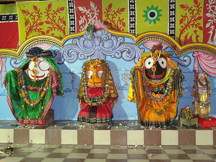 Images during the Snana Yatra.
