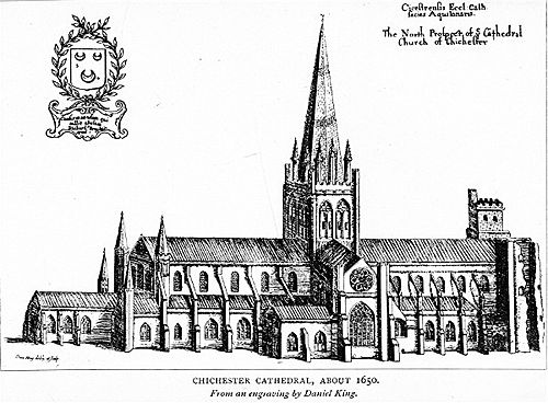 Chichester Cathedral, circa 1650