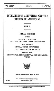 Title page of Book II of the Church Committee report