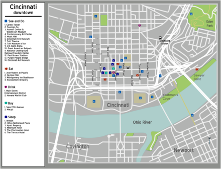 Map of Downtown Cincinnati