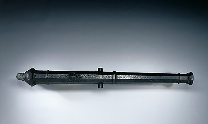 Bronze falconet. Diameter: 11.2 cm (4 7/16 in.); Overall: 162.2 cm (63 7/8 in.); Bore: 4.7 cm (1 7/8 in.).