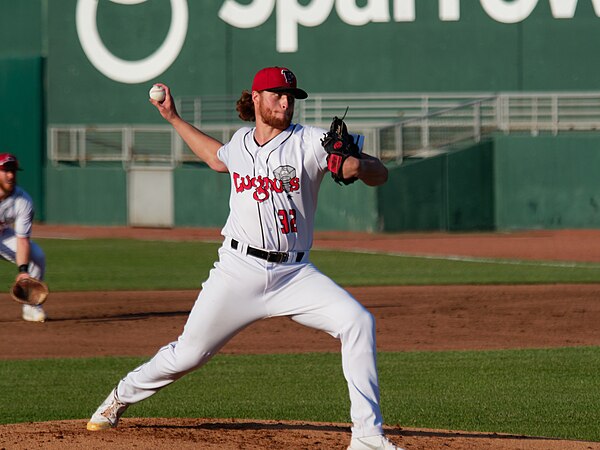 Pelsue in 2021 with the Lansing Lugnuts