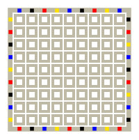 Spielfeld mit 9 × 9 Feldern für Colomino