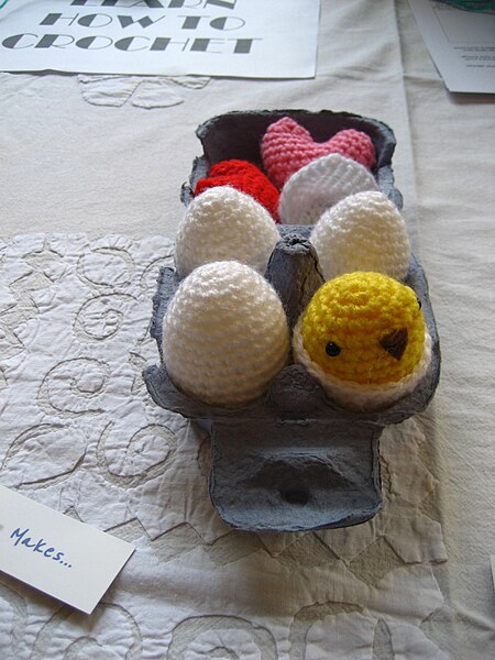 File:Crocheted eggs - Brighton Mini Maker Fair 2011.jpg