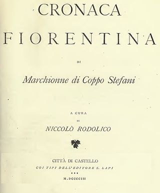 <i>Cronaca fiorentina di Marchionne di Coppo Stefani</i> 14th-century work on the Black Death in Florence