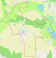 Mapa konturowa Czemiernika, w centrum znajduje się punkt z opisem „Cmentarz żydowski w Czemiernikach”