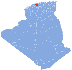 Harta provinciei Aïn Defla în cadrul Algeriei