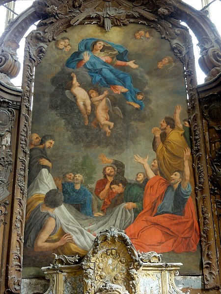 File:Dammartin-en-Goële (77), collégiale Notre-Dame, maître-autel, retable - l'Assomption de la Vierge.jpg