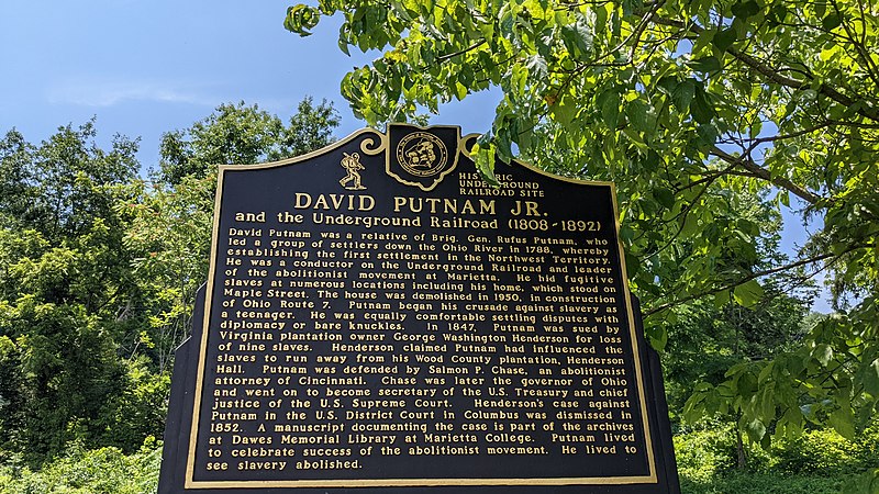 File:David Putnam Jr Underground Railroad Site Marker side 1.jpg