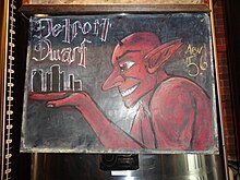 Representation of Nain Rouge used to promote Detroit Beer Company "Detroit Dwarf" lager. Detroit Dwarf.jpg
