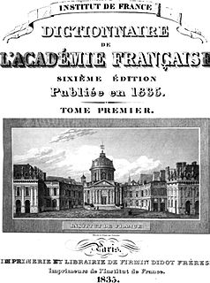 <i>Dictionnaire de lAcadémie française</i> Official dictionary of French language