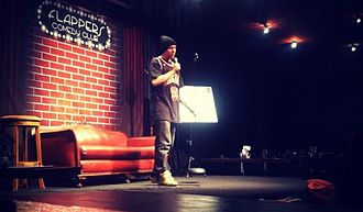 Donovan Strain performing stand-up at Flappers Comedy Club in Burbank, CA 2013 Donovan Strain performing stand-up at Flappers Comedy Club in Burbank, CA 2013.jpg