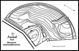 Kart over Austad have i Strømsgodset fra 1916.