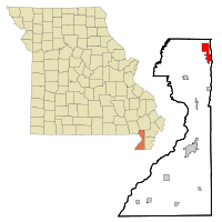 Location of Malden, Missouri