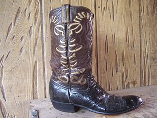 <span class="mw-page-title-main">Cowboy boot</span> High-heeled leather riding boot
