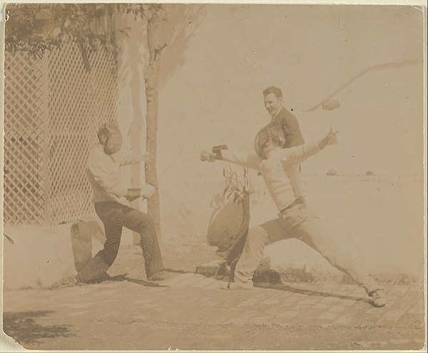 Edmond Quinn with Two Fencers (1880s), Circle of Thomas Eakins