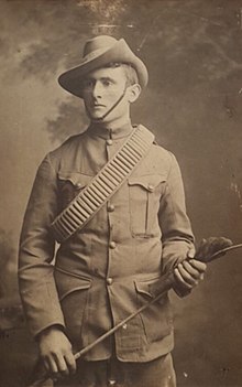 Trooper Edward J. Hall, North Somerset Yeomanry, in the Boer War 1900. Edward J. Hall, Boer War.jpg