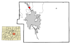 Location of the Gleneagle CDP in El Paso County, Colorado.