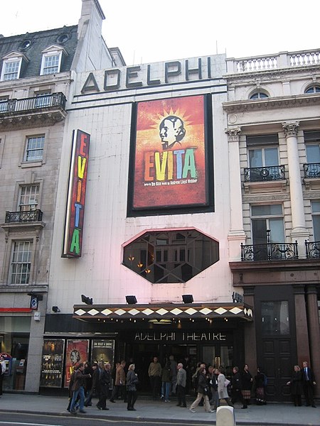 Evita at the West End's Adelphi Theatre. Lloyd Webber purchased the theatre in 1993.